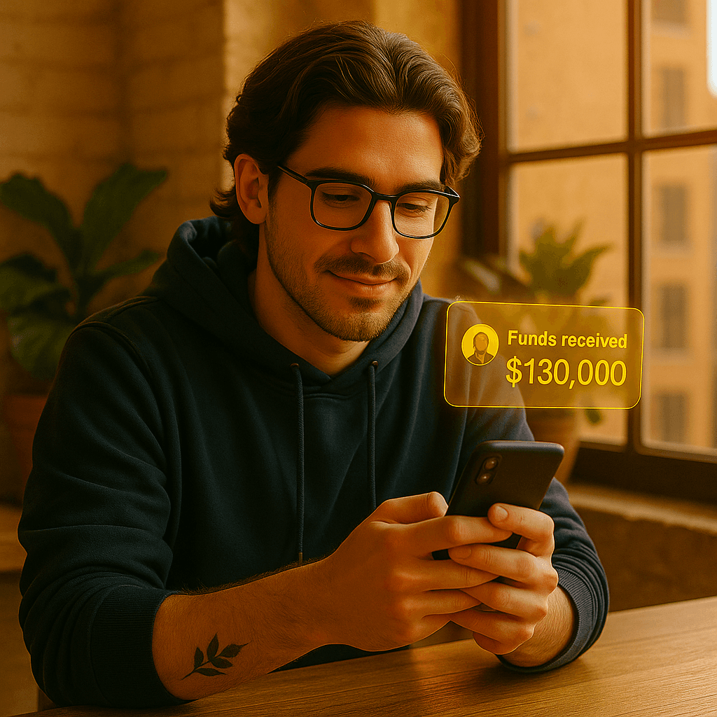 Personne utilisant une application